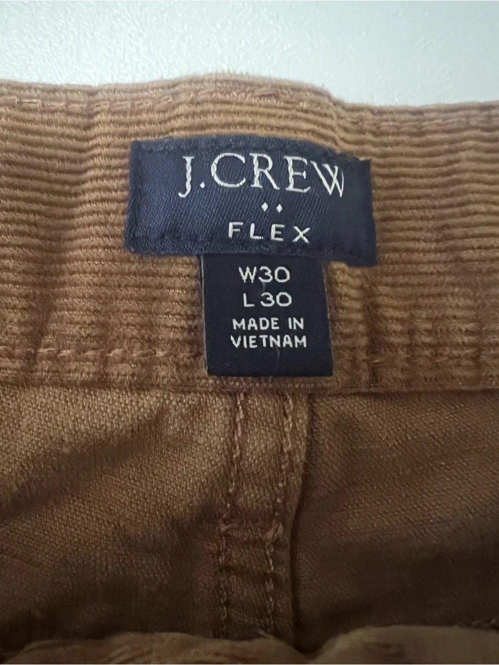 J. Crew Men's Flex Slim Fit Brown Corduroy Pants Sz 30x30
